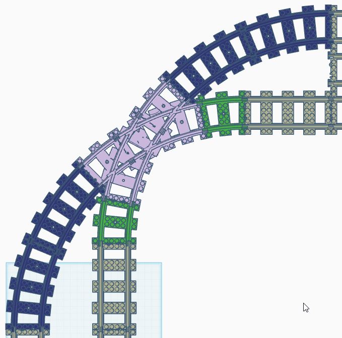 Lego Train curved crossover track | Bogenkreuzung