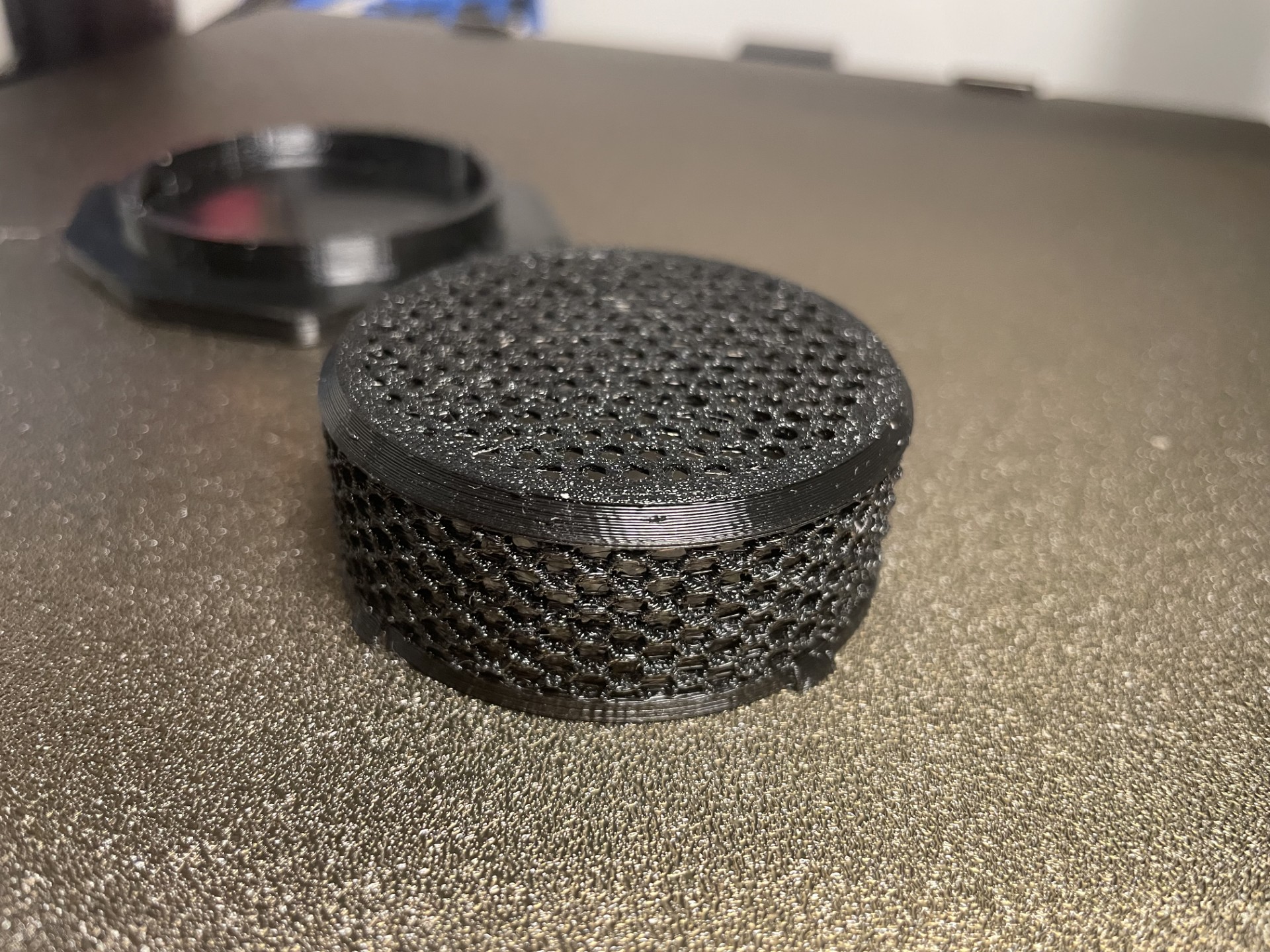 Dessicant Bin Hex Pattern for "Filament Dry Box with Rollers"