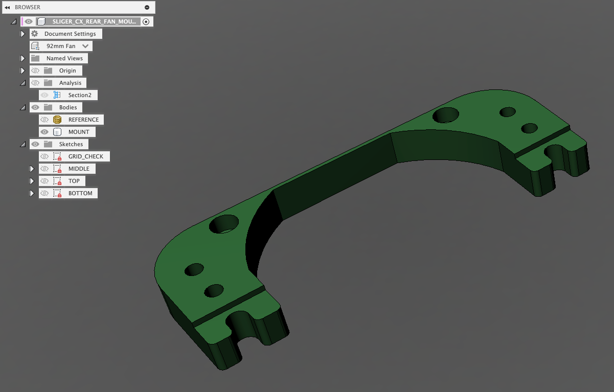 Sliger CX Case 120mm / 92mm Fan Mount
