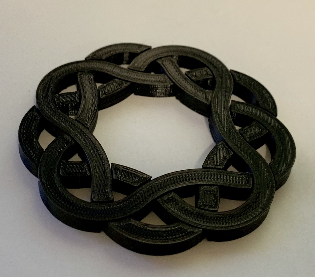 Print-In-Place Interlocking Ring Puzzle Coaster