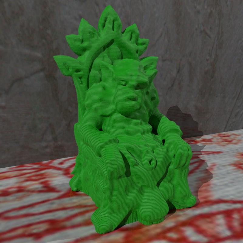 DnD Miniature Goblin on Throne FDM suportless Fastprint