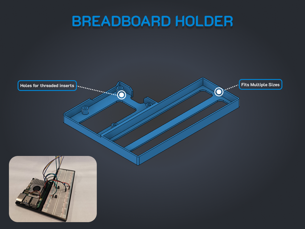 Breadboard Holder - Raspberry Pi 5