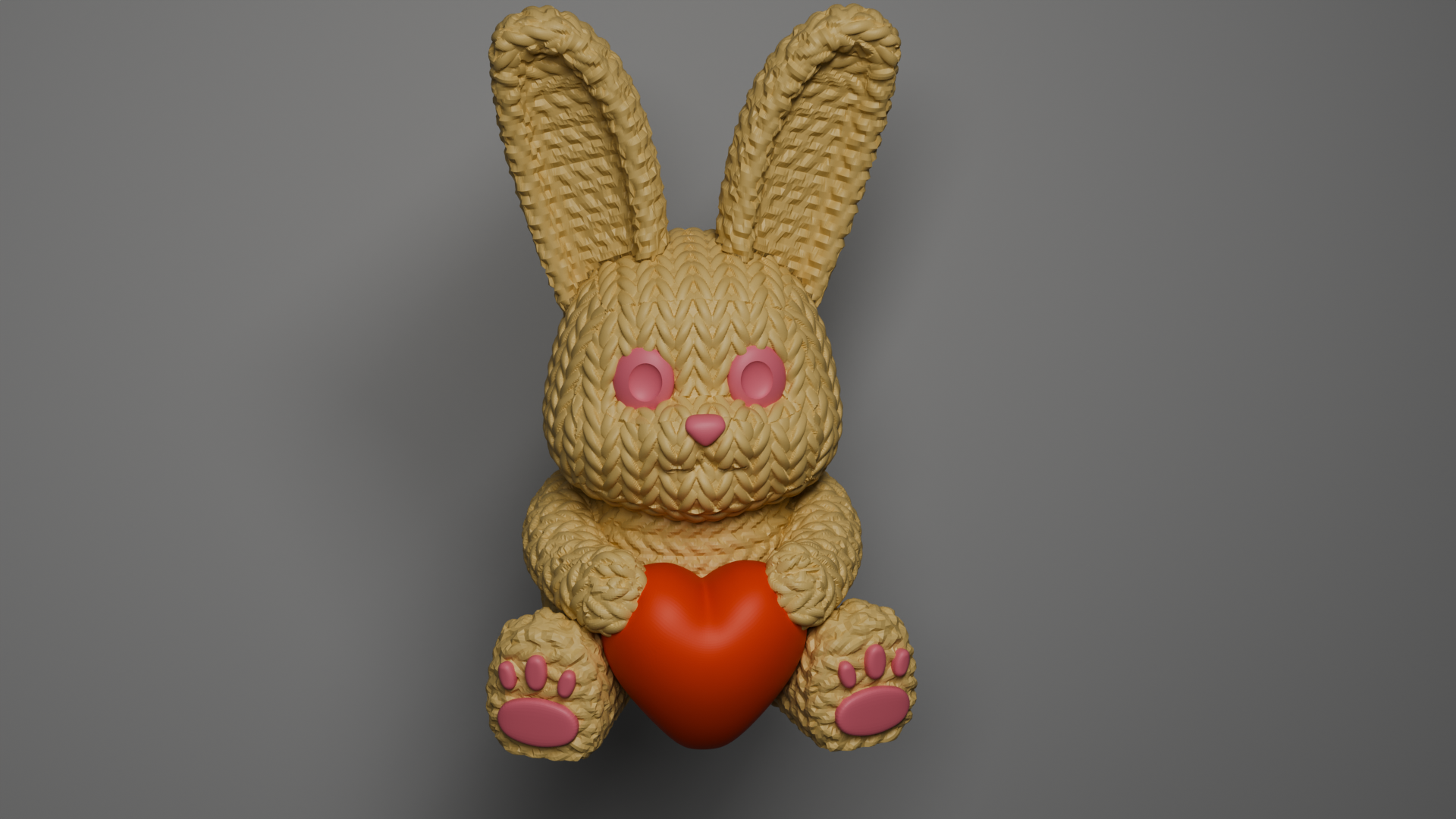 Knitted Bunny with Heart