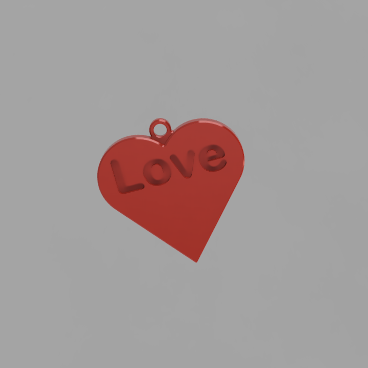 Love Heart Gift Tag / Key Fob - Parametric