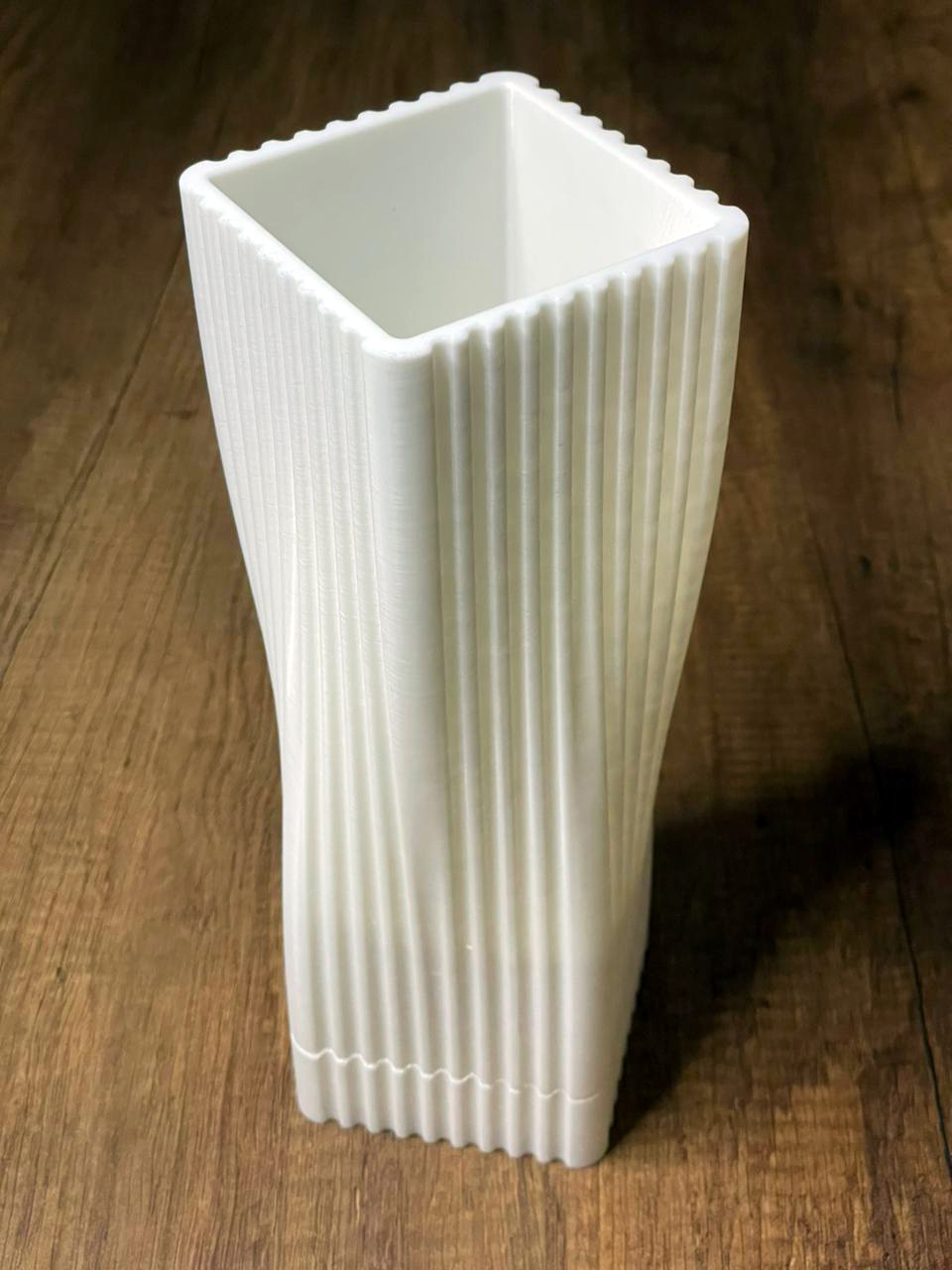 Diagonal Vase with Vertical Striated Design