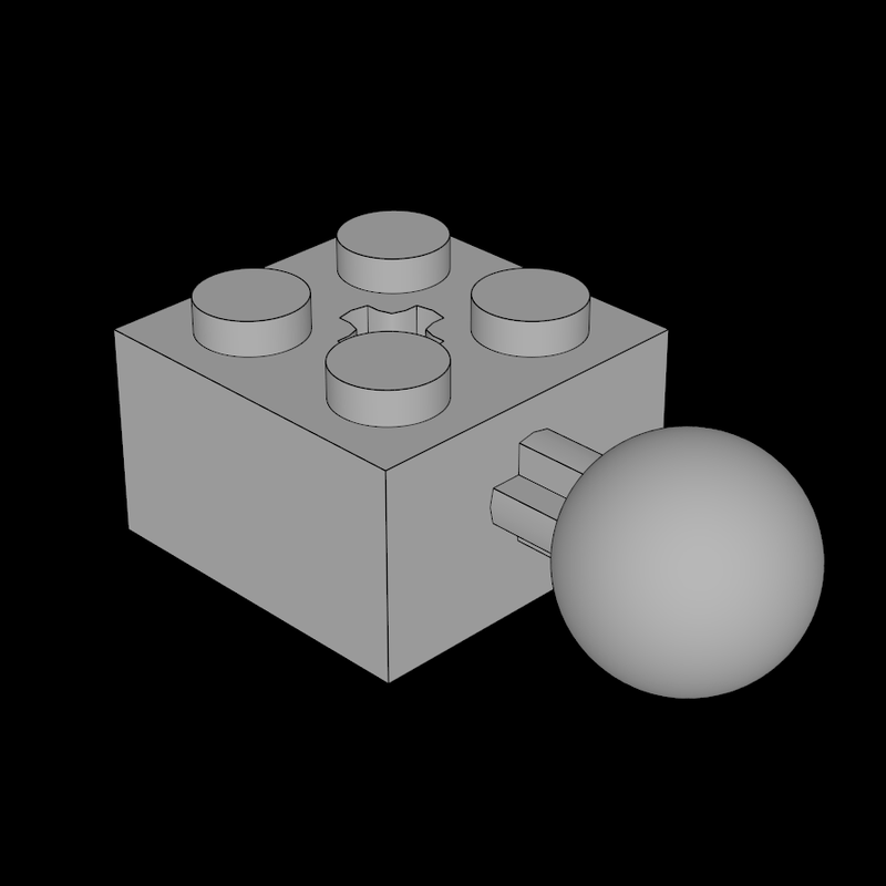Lego Compatible (57909.dat) Brick 2 x 2 with Ball Joint and