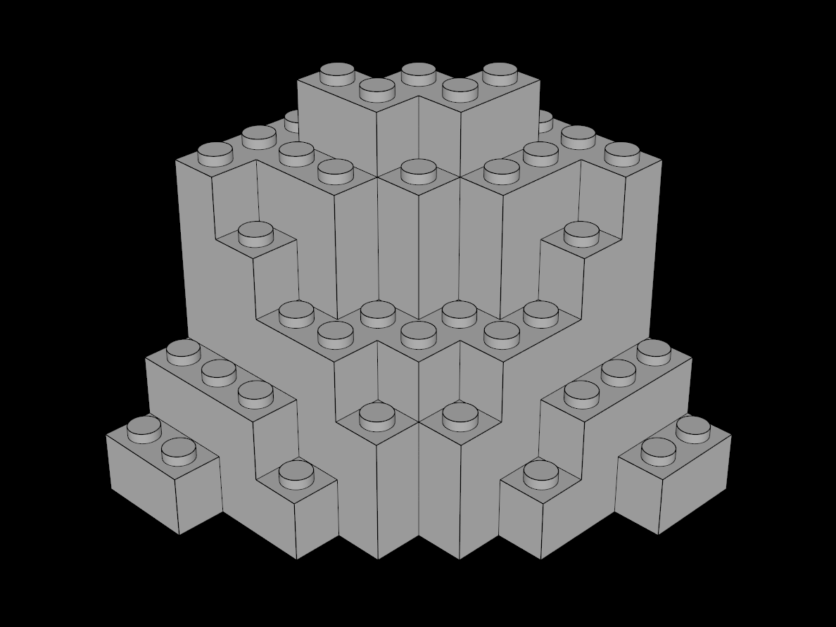 Lego Compatible (23996.dat) Panel  8 x  8 x  6 Rock Corner