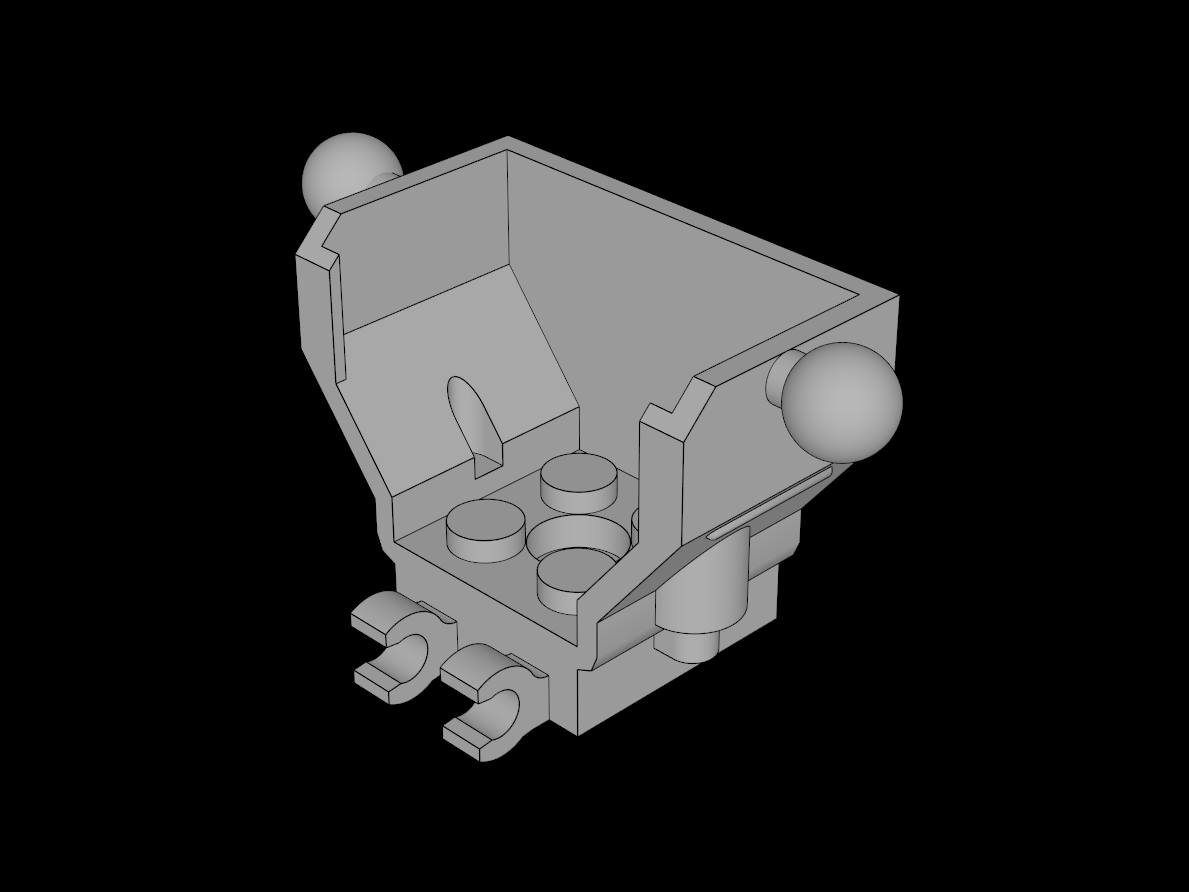 Lego Compatible (27168.dat) Cockpit  4 x  2 x  3 with Pinhole, Ball Joints and Clips