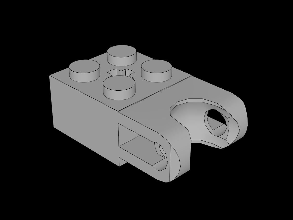 Lego Compatible (92013.dat) Brick  2 x  2 with Ball Socket Type 3 and Axlehole