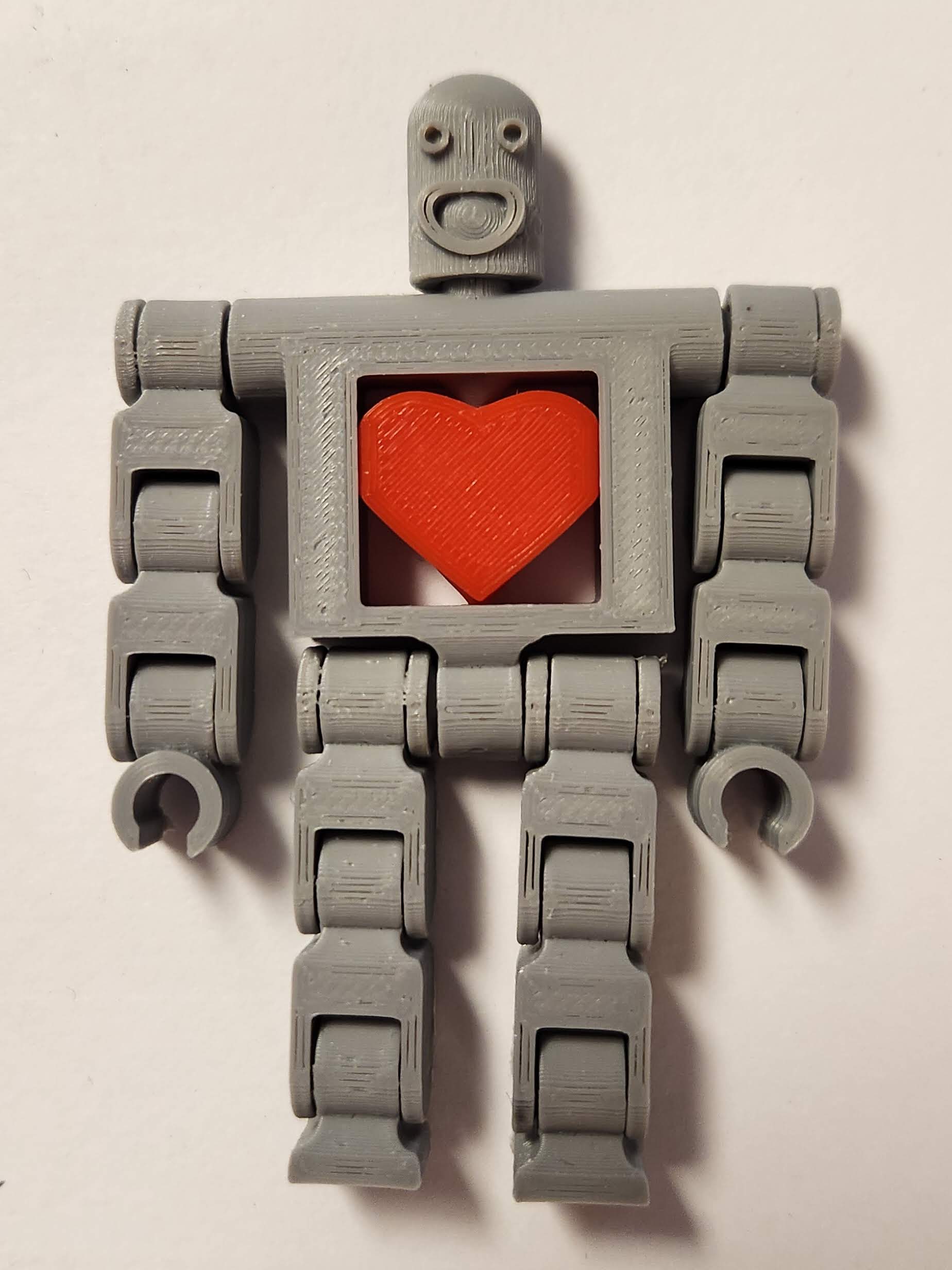 Flexi-robot with a heart (Print-in-Place)