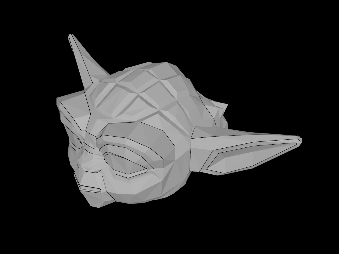 Lego Compatible (64804.dat) Minifig Head Modified SW Yoda Straight Ears with Large Eyes and Hair Pattern