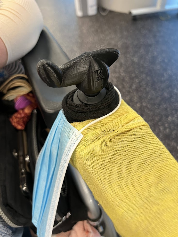 Wheelchair controller joystick custom grip