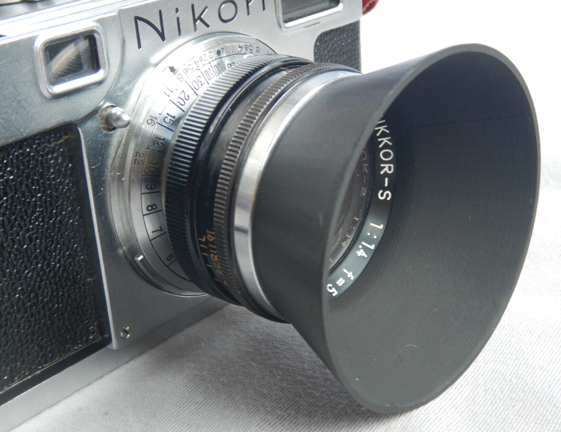 Nikon Gegenlichtblende 5cm f1,4 Messsucher; Lens hood Nikon 5cm f1.4 rangefinder M43 x 0,5