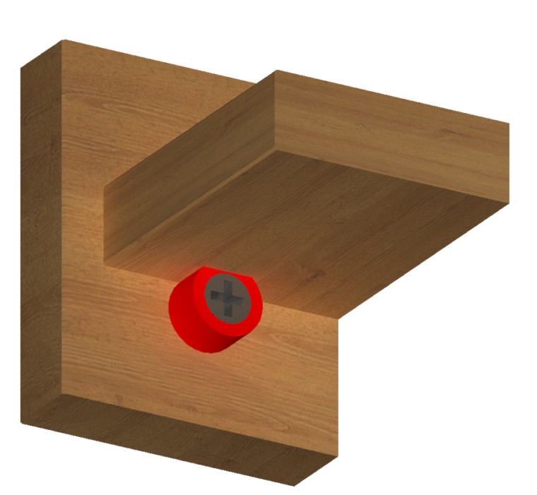 Ultimate shelf support. Easy to print. To be installed with 4 mm screw (length depends on the thickness of the side board (side wall)). Proven model.
