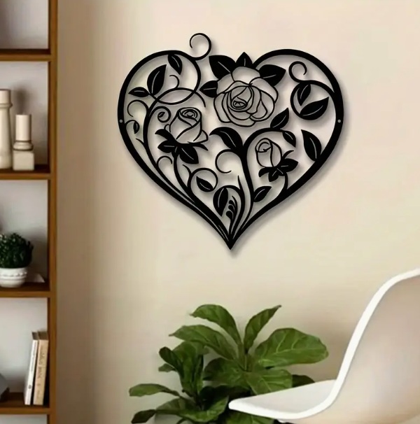 Heart Rose Wall Art