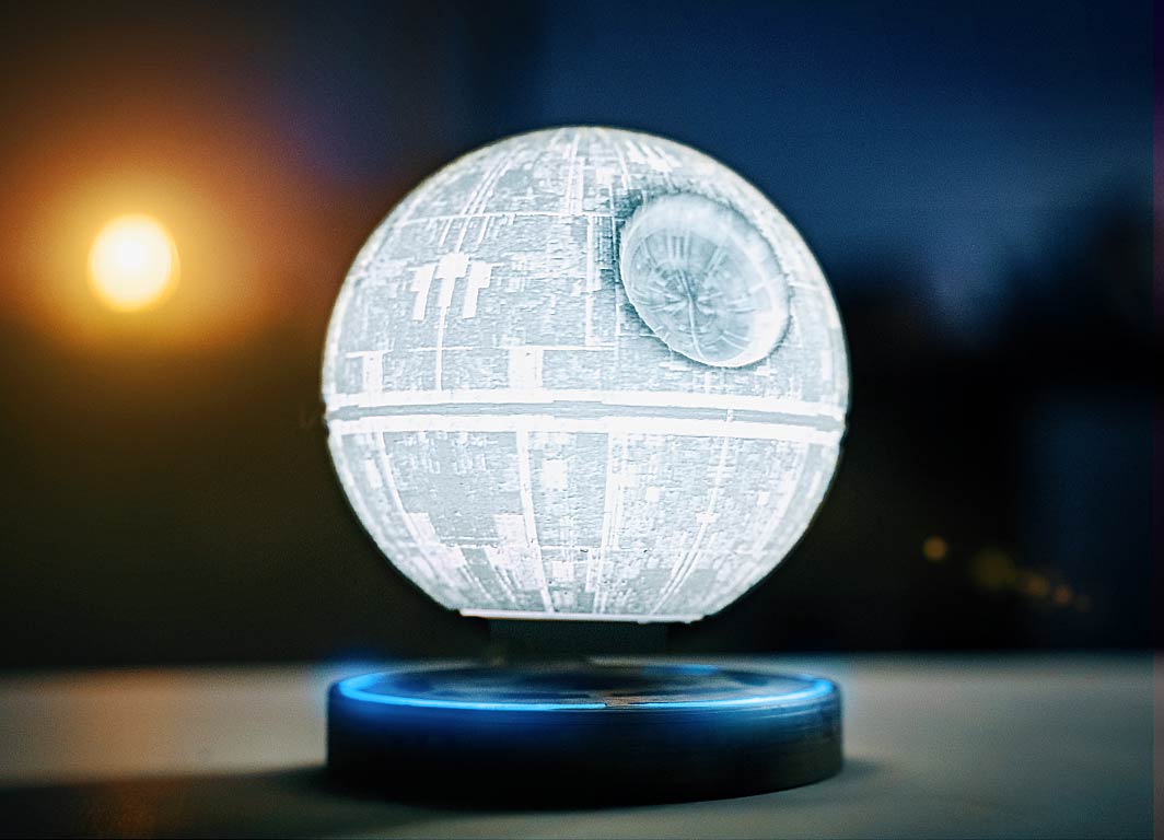 Levitating Death Star lamp