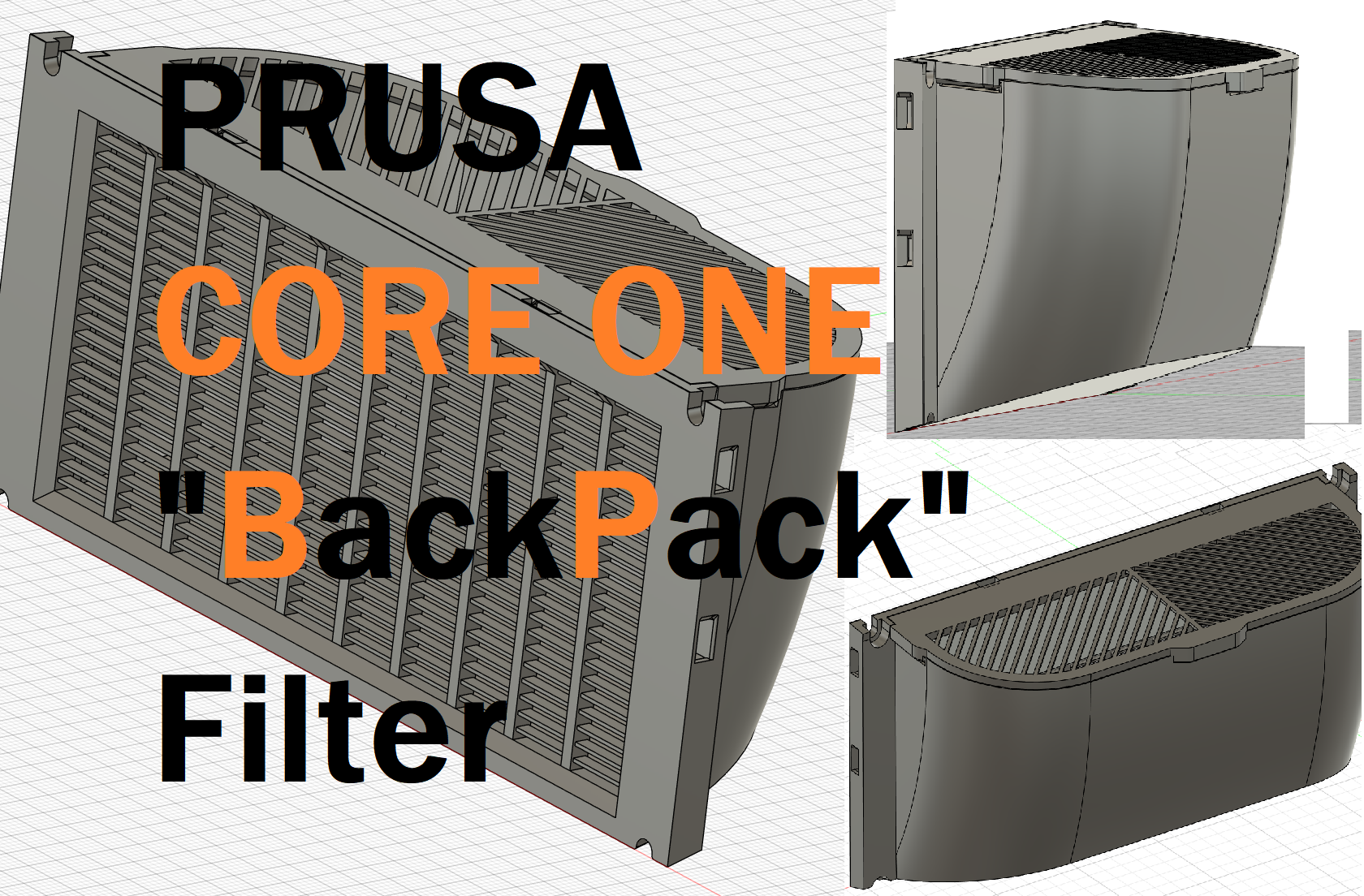 Prusa core one backpack - nevermore carbon pellets style filter