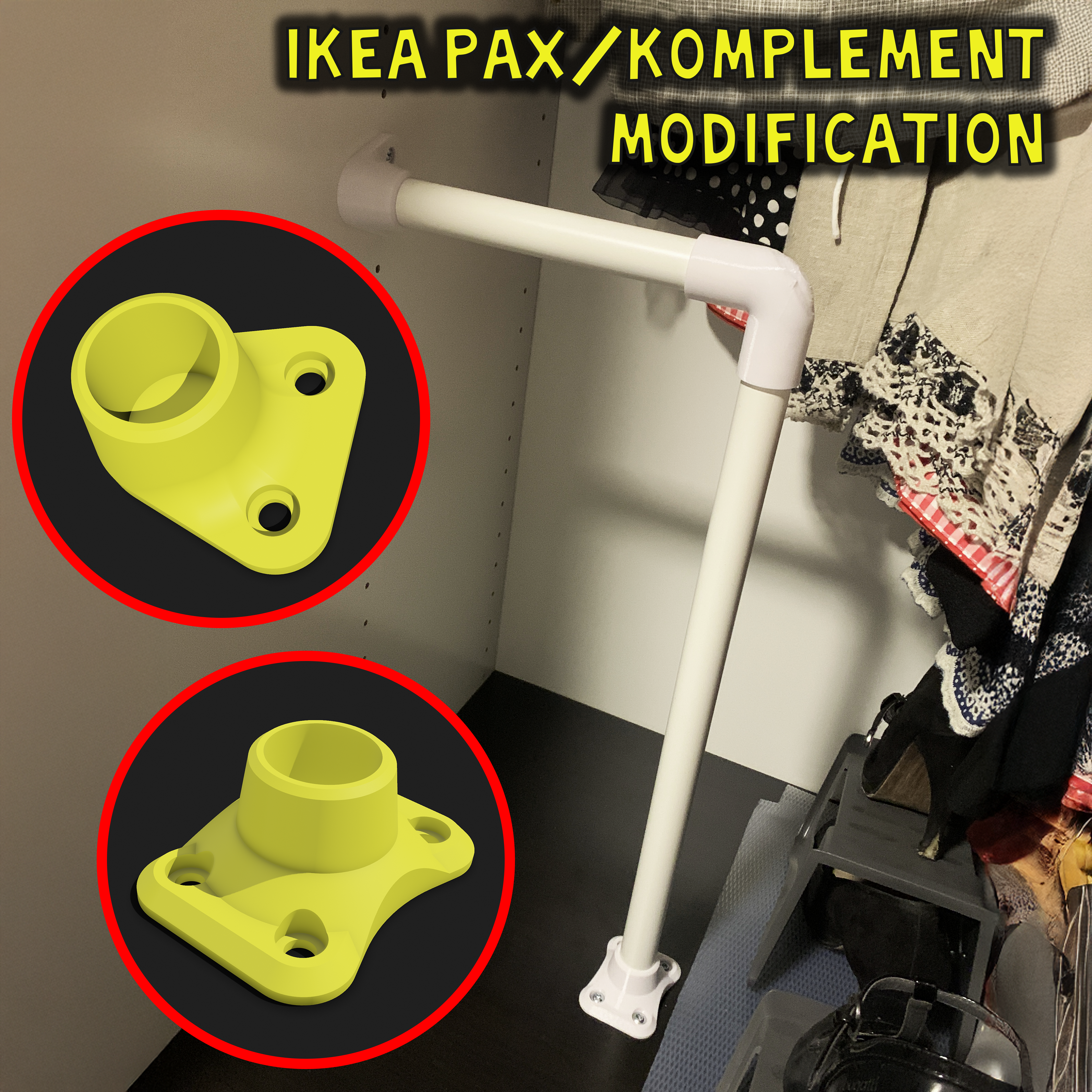 IKEA Pax Komplement Wardrobe Rail Mod (or REPLACEMENT)