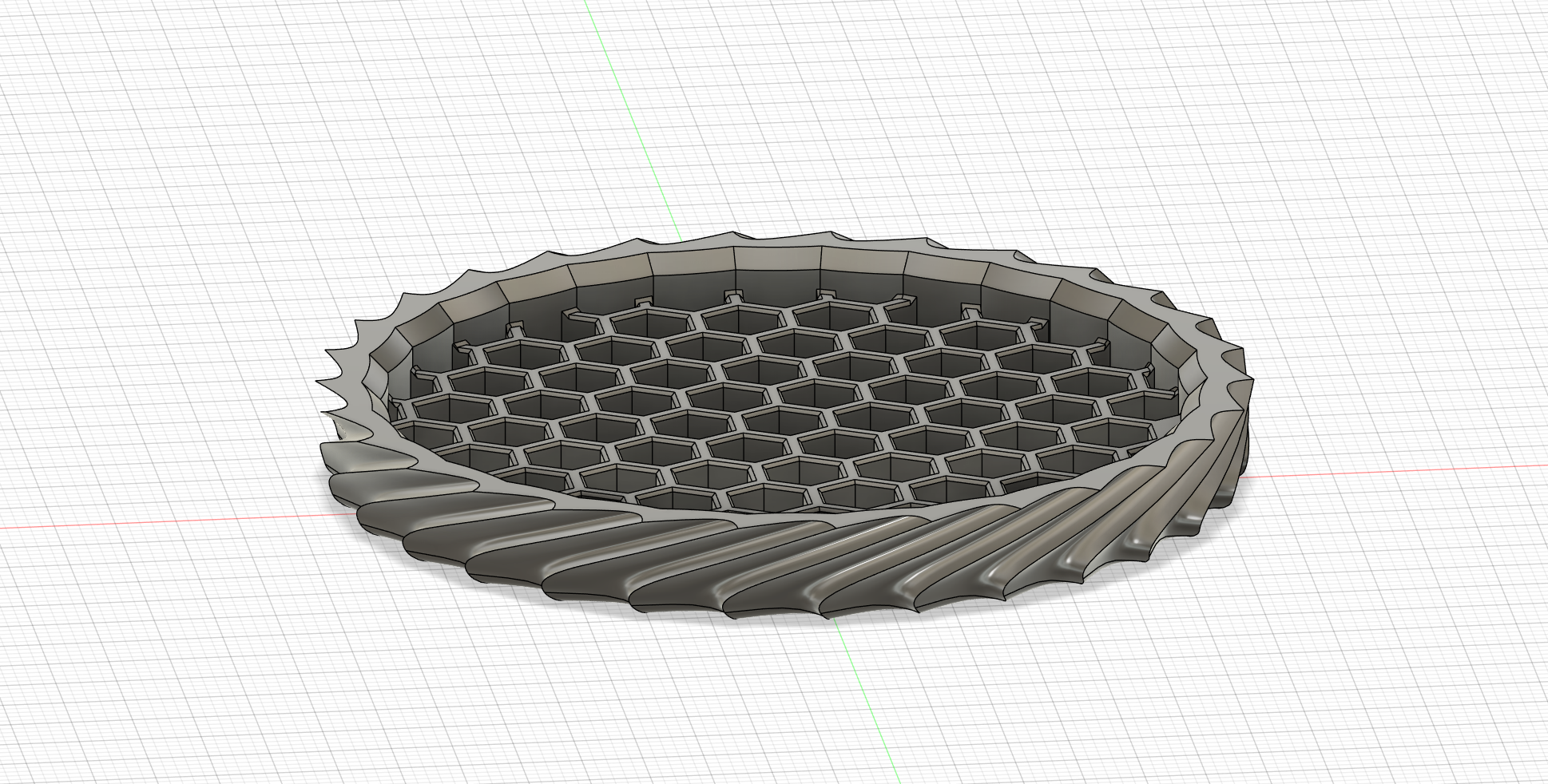 Spiral coaster with hex infill