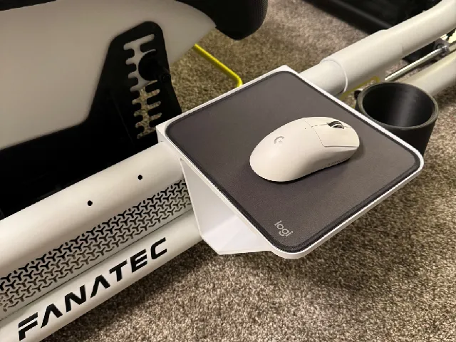 Mouse Platform for Fanatec Clubsport GT Cockpit-Larger With Rim, Mouse Pad, and Cupholder