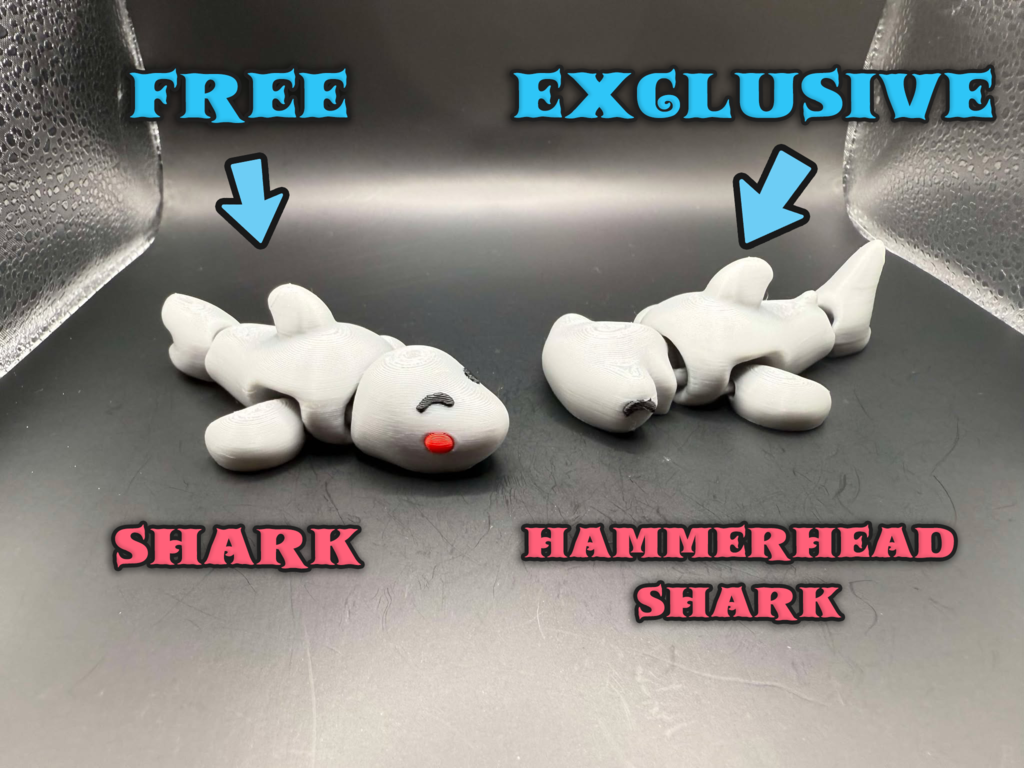 Cute Tiny Articulated Shark & Hammerhead Shark