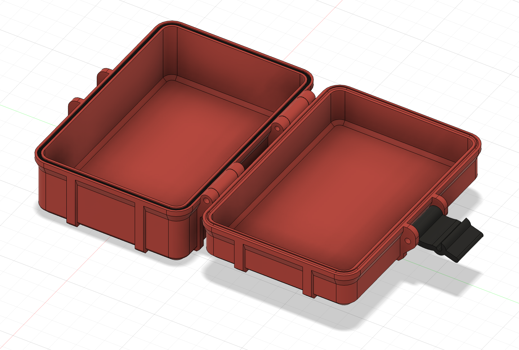 Miniatura 3 do modelo 3D Rugged Box (Parametric) Single Latch Two Hinges