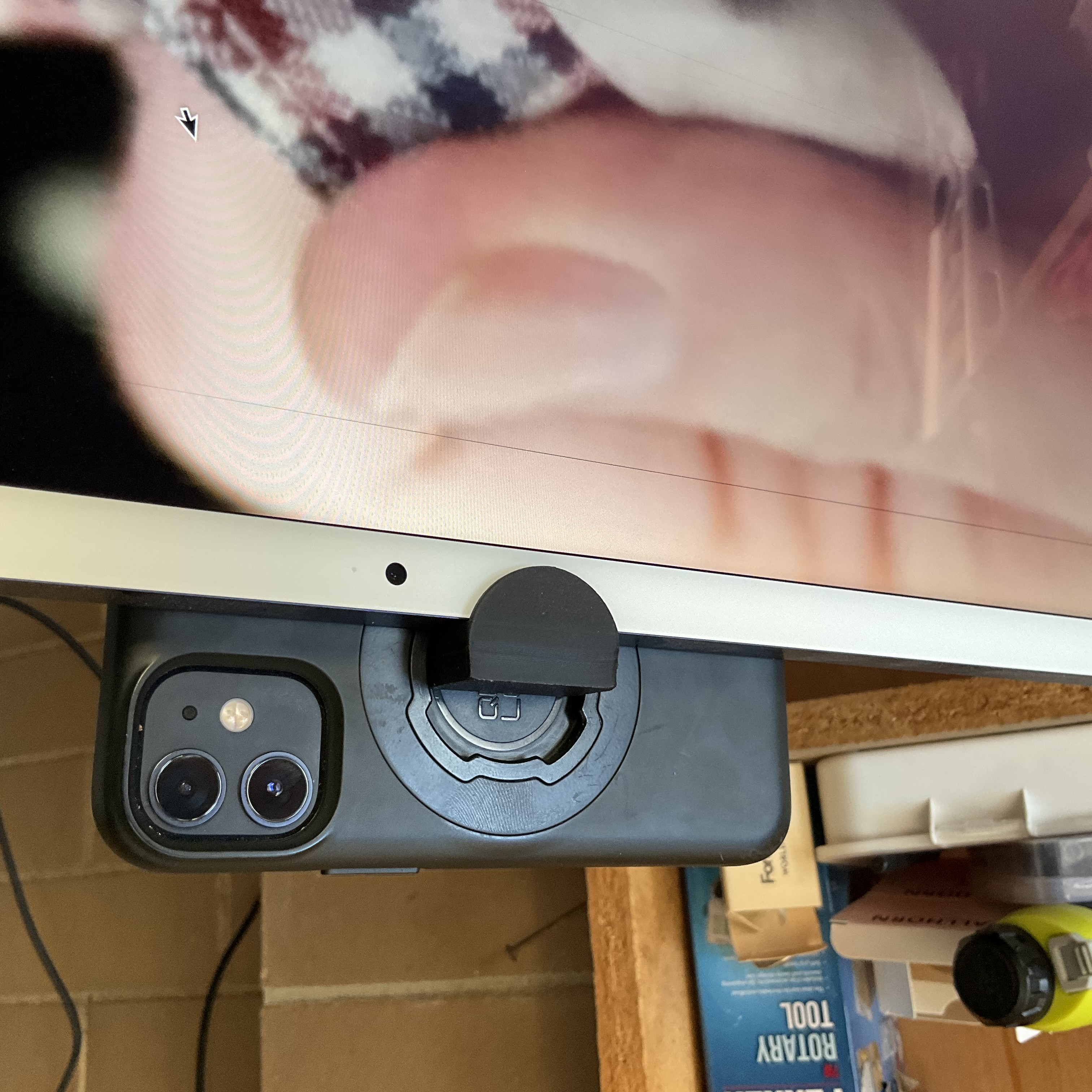 Quad Lock continuity camera mount for iMac 24