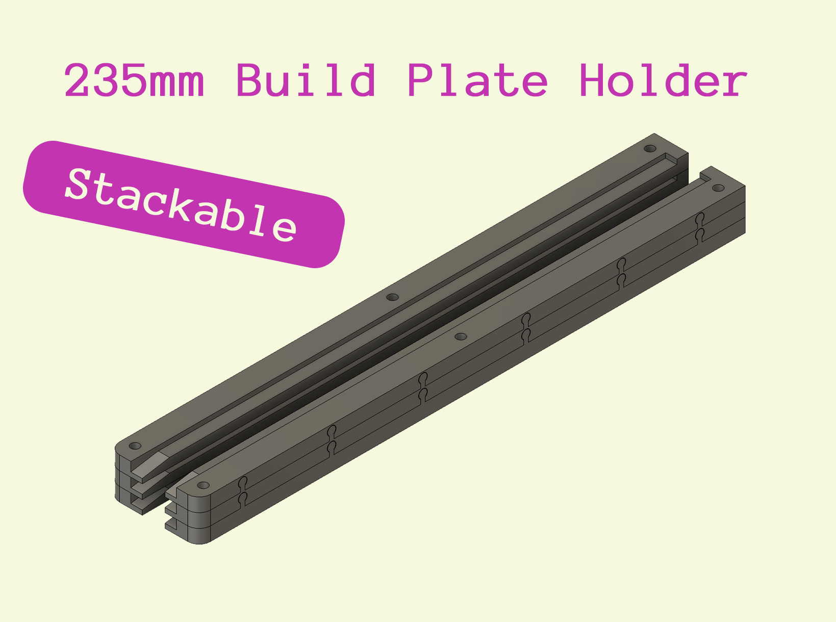 235mm Build Plate Holder – Stackable & Versatile