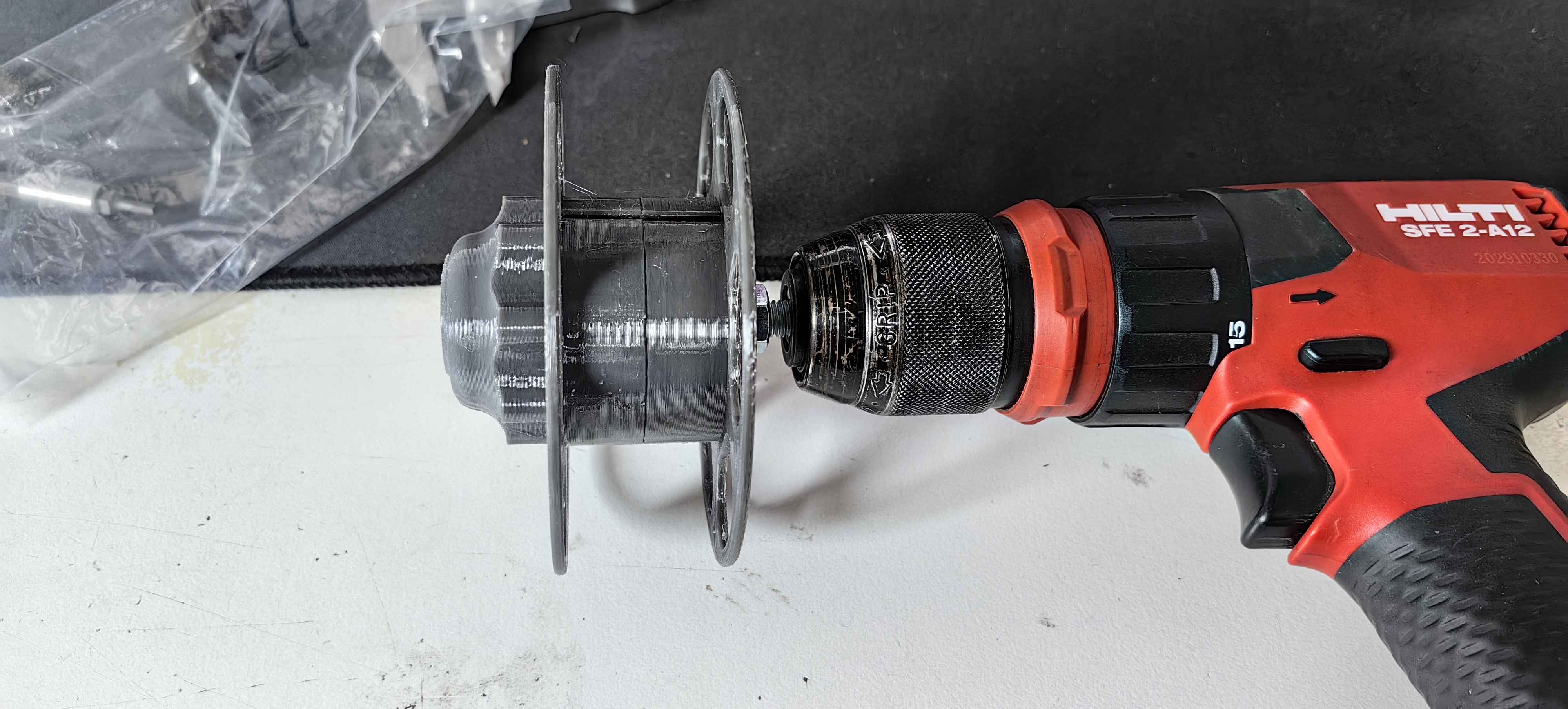 Cable Spool Drill Mount