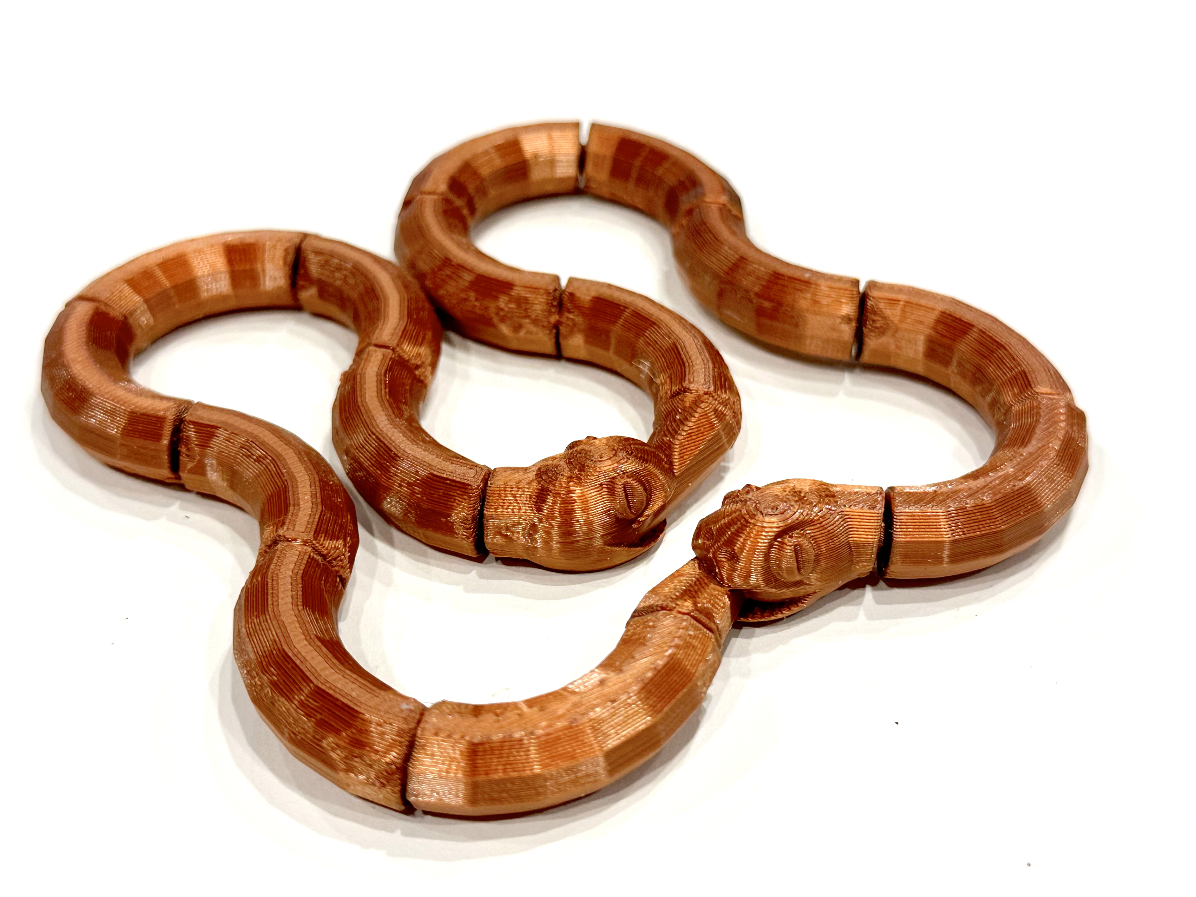 Articulated Fidget Snakes - Ouroboros (no supports, print in place)
