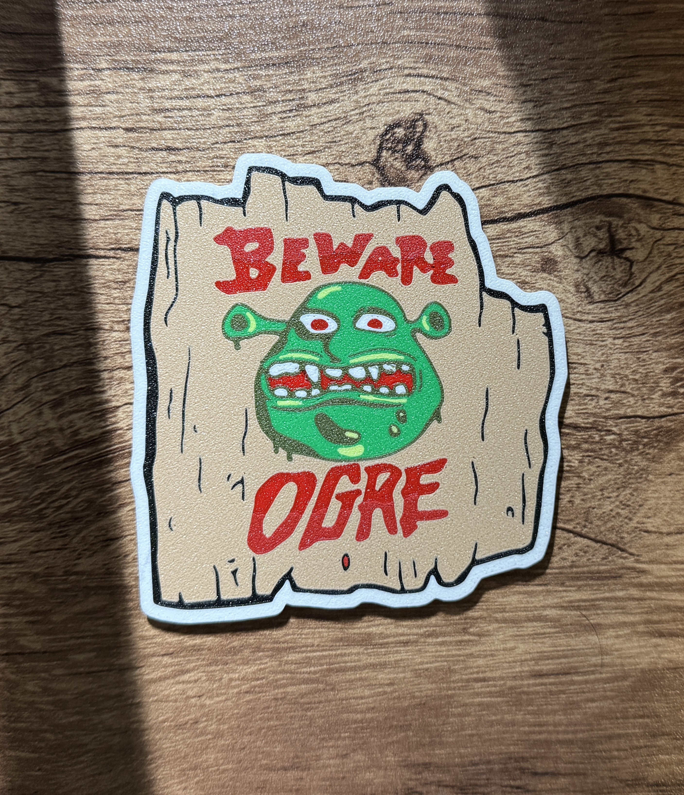 Shrek Beware Ogre Magnet (multi-color)(8x3mm magnets)