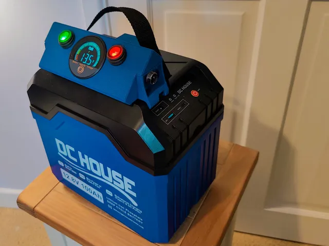 DC House 12V 100Ah Battery - Powerbank Terminal Cover with Display, Switchable Fused output, and Wi-Fi Hotspot