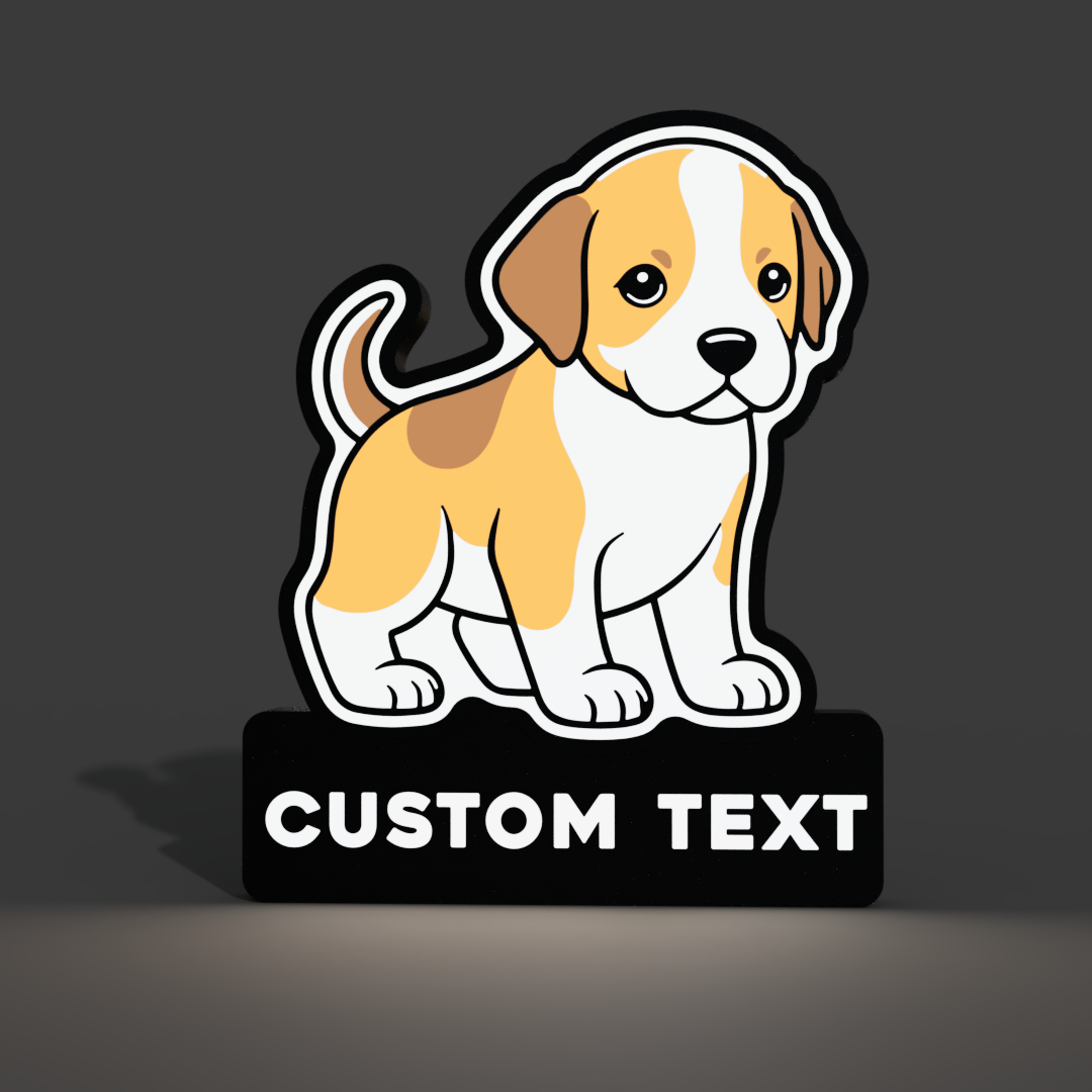 Beagle Puppy Customizable Lightbox LED Lamp