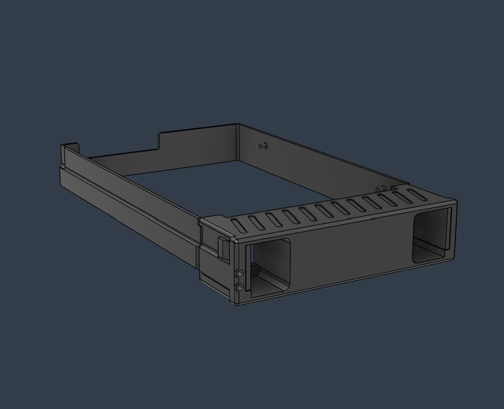 Remix - Tool-less 3.5" Caddy/sled for Supermicro - Modified to fit SAS747TQ backplane