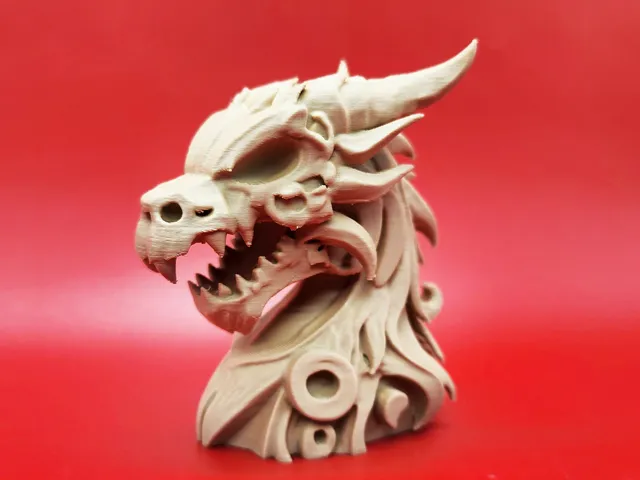 Wood-Carved Dragon Sculpture