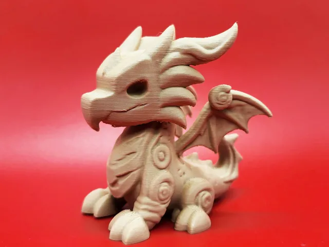 Wood-Carved Dragon Toy #2