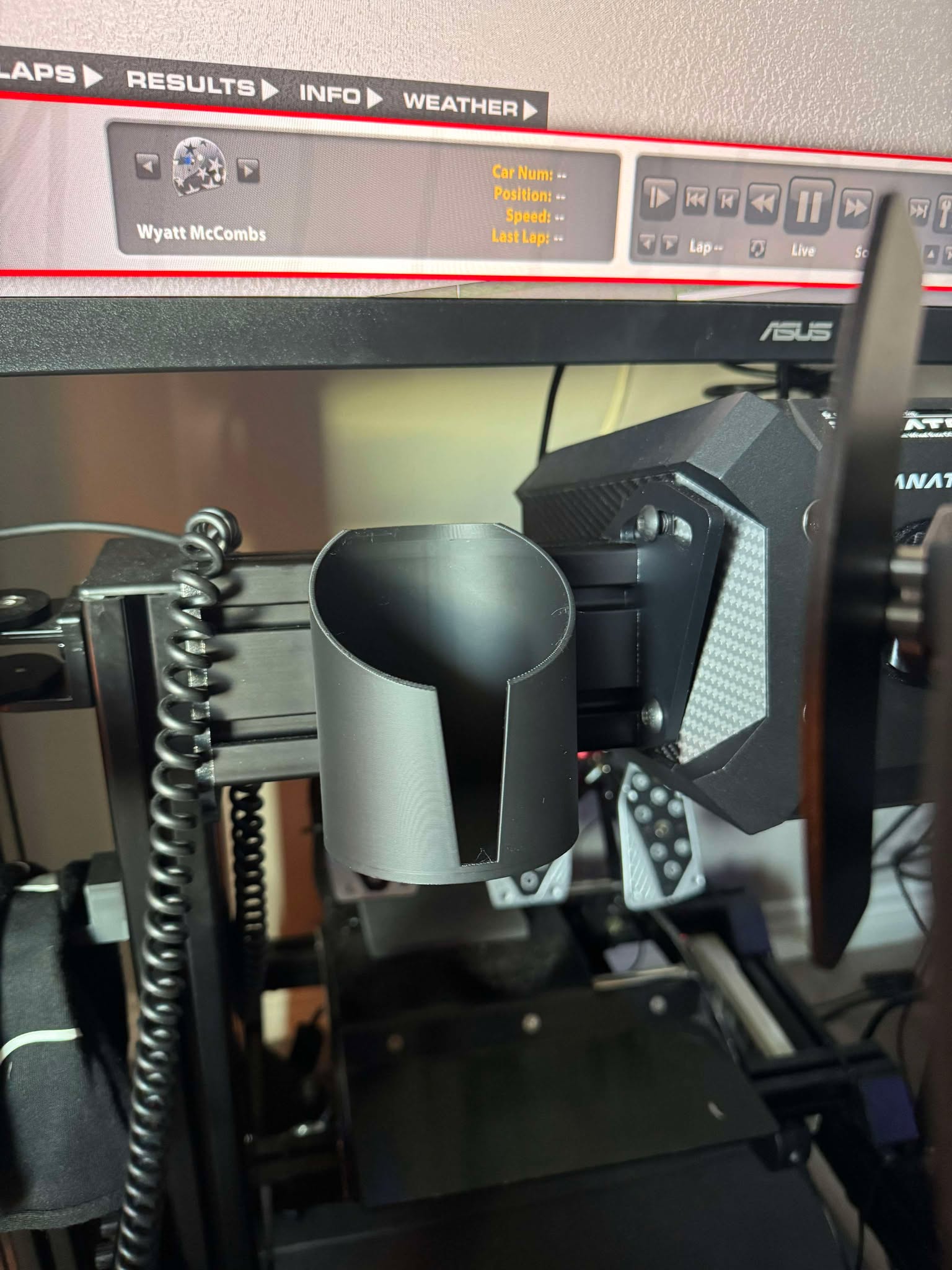 Sim rig cup holder (No hardware needed)