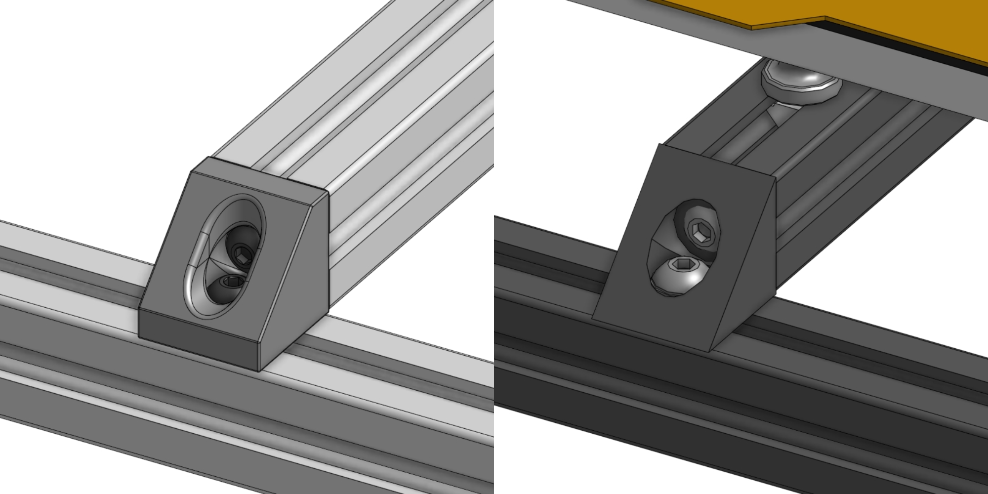 Printed Replacement of Openbuilds 90 Degree Corner Cube Used on Voron 2.4 for Bed Gantry Support