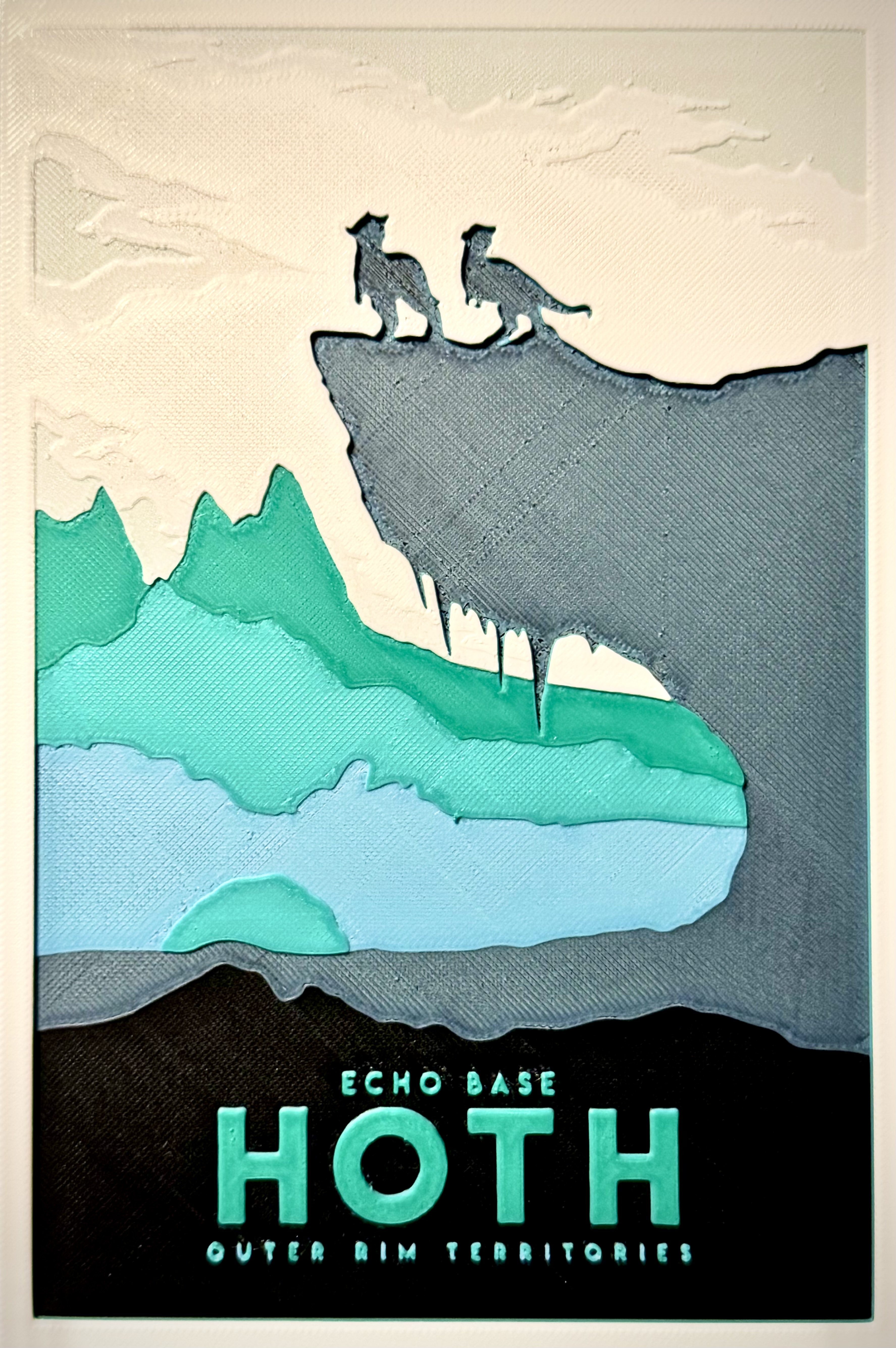 Hoth (Star Wars) Echo Base HueForge Print with Tauntauns