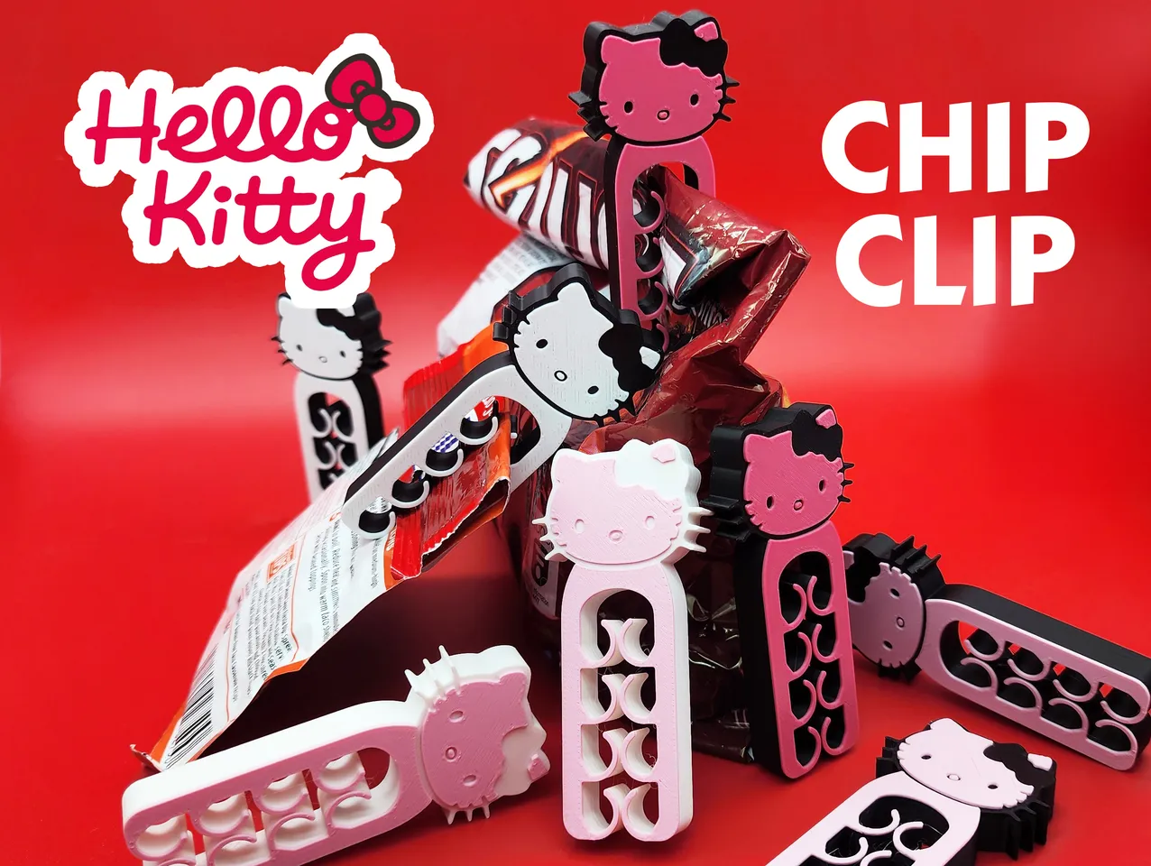 Hello Kitty Chip Clip by Triple G Workshop | Download free STL