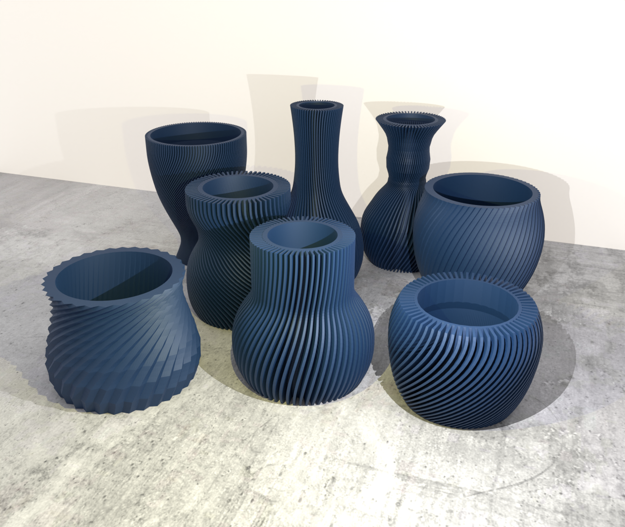 Twisted Elegance - set of vases and flowerpots