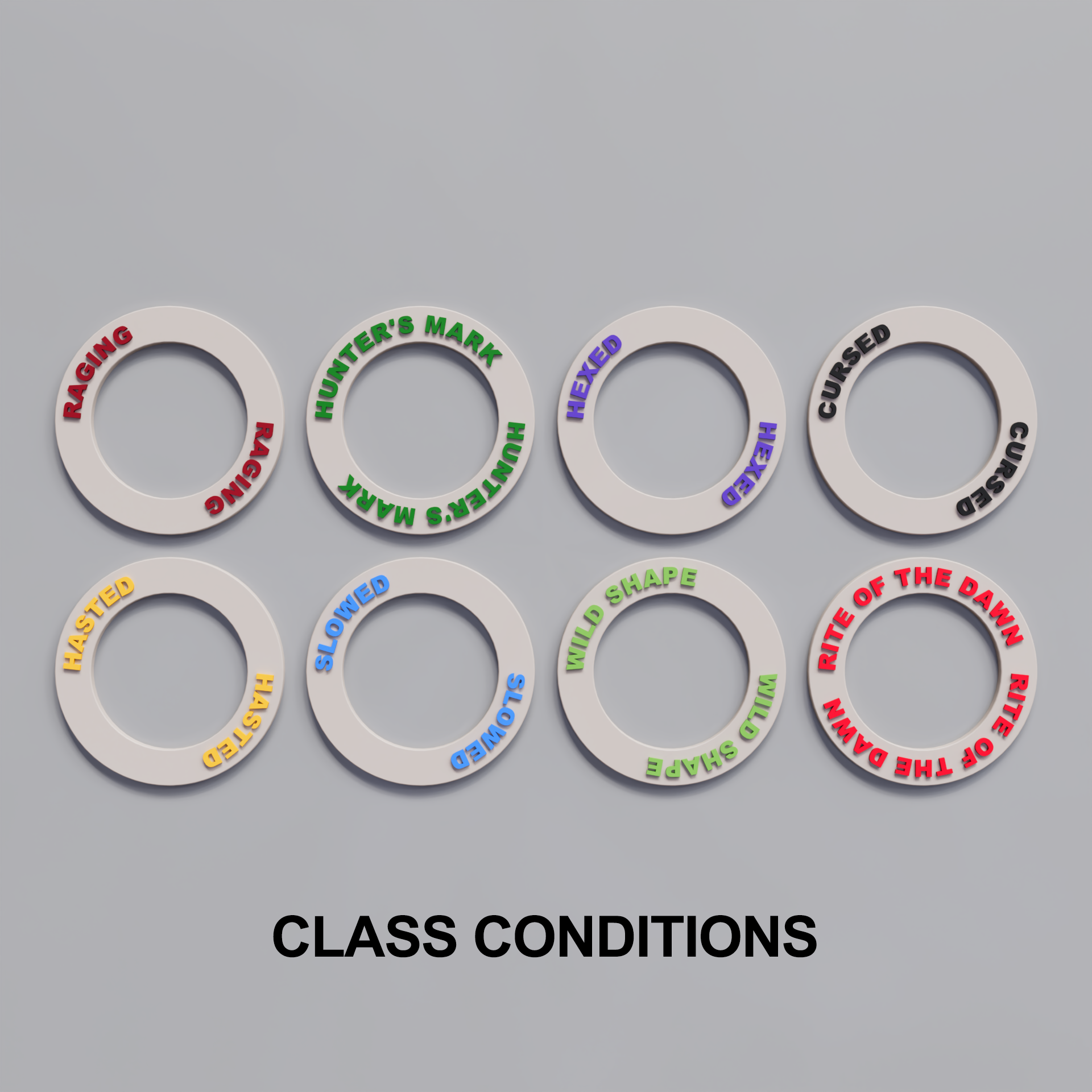 Miniatura 3 do modelo 3D D&D Condition Rings - 36 Pack