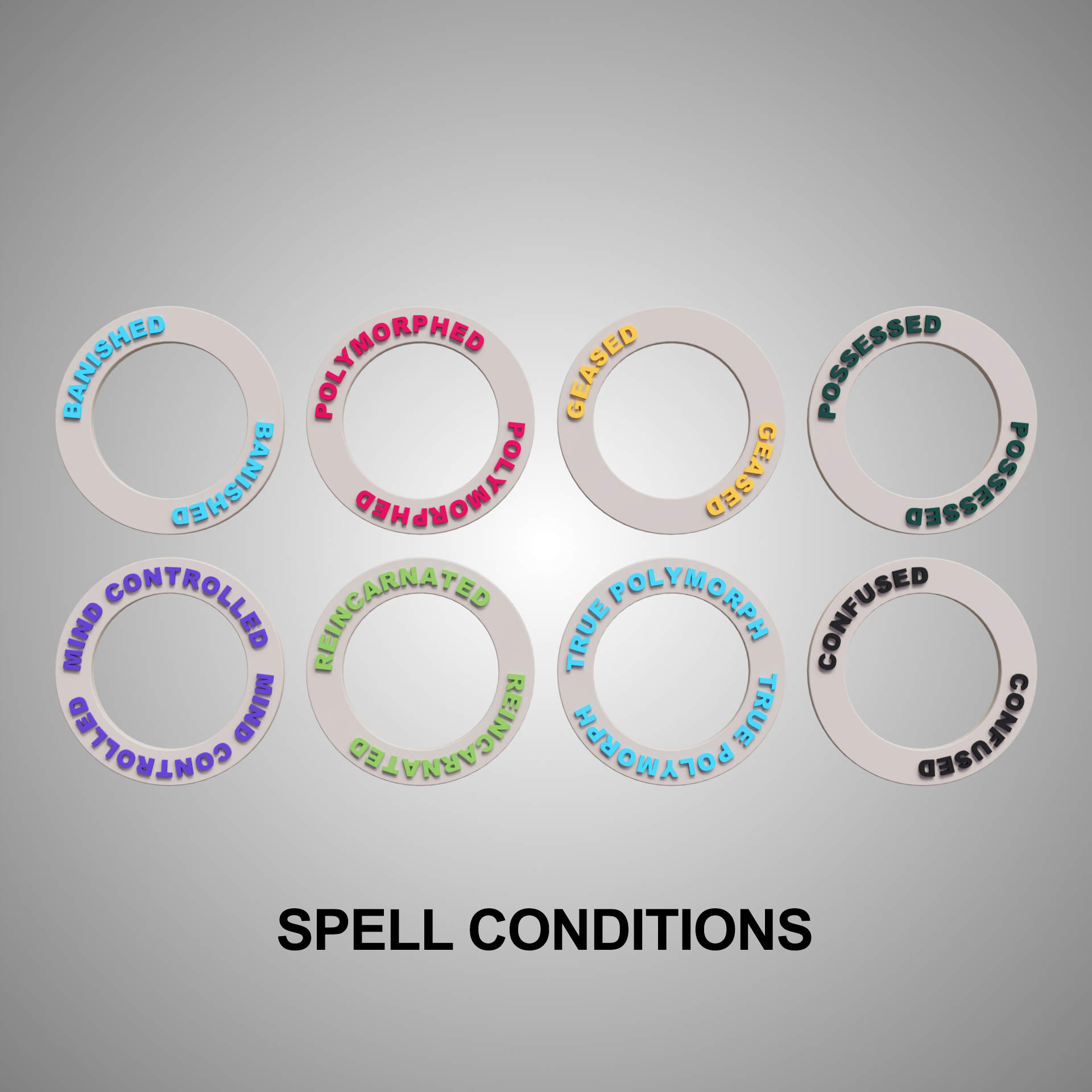 Miniatura 4 do modelo 3D D&D Condition Rings - 36 Pack