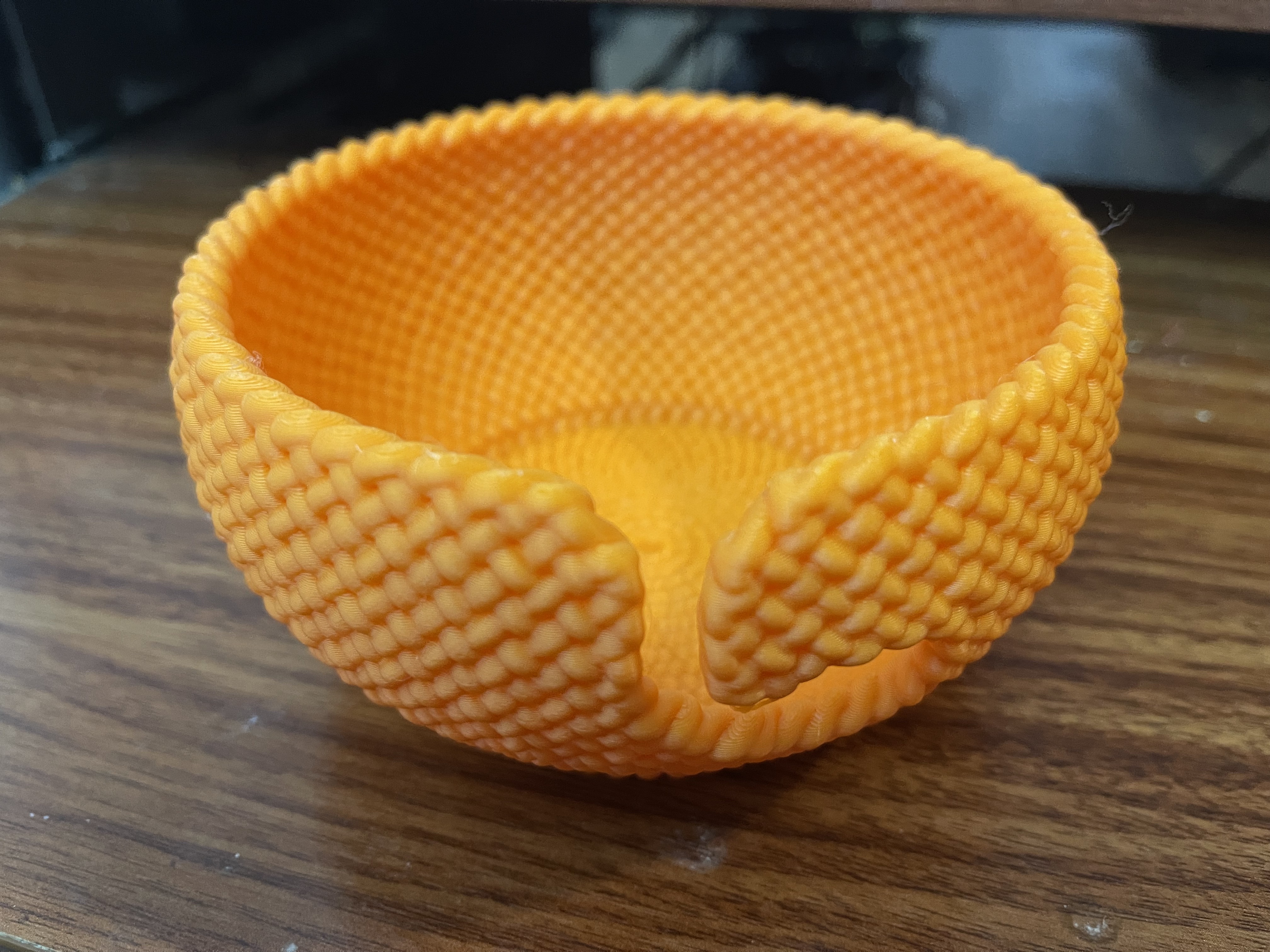 A Knitted Yarn Bowl Ball Holder