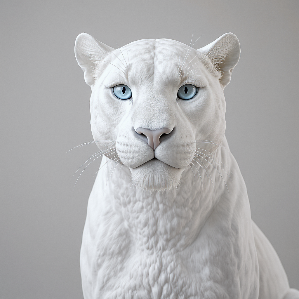 White Panter Statue