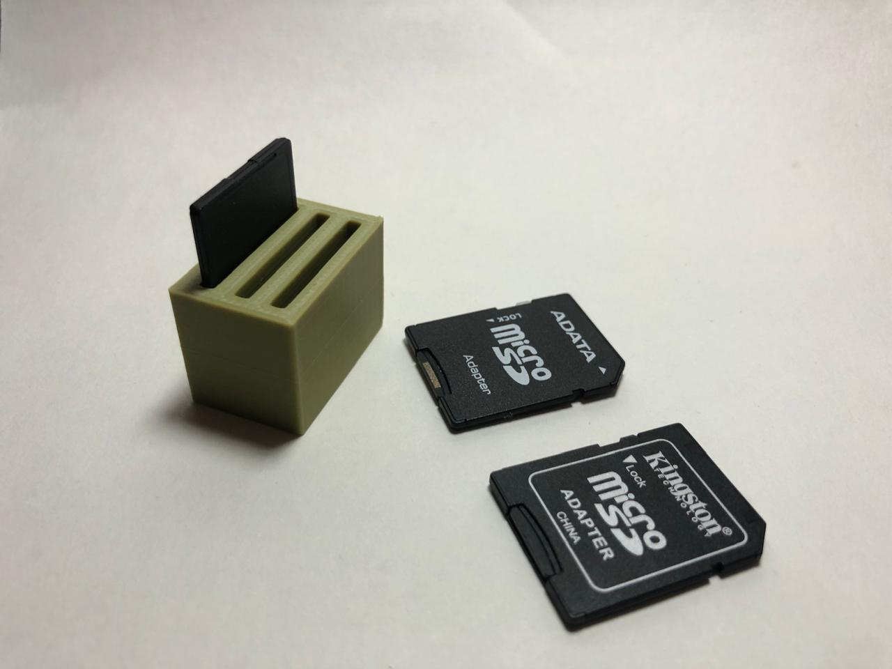 3 slots SD Card Cube holder