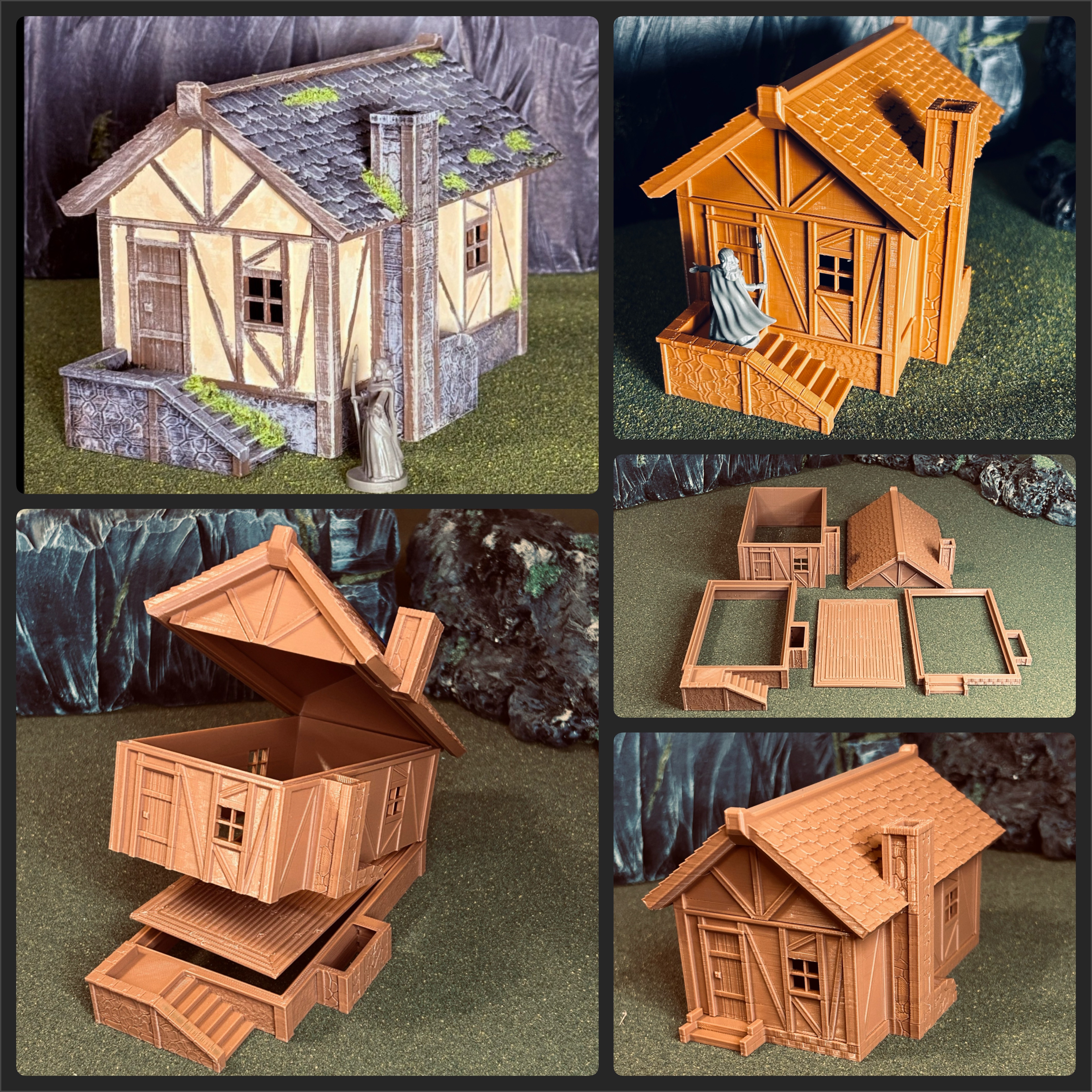 Modular Medieval RPG House FDM-Friendly D&D Terrain