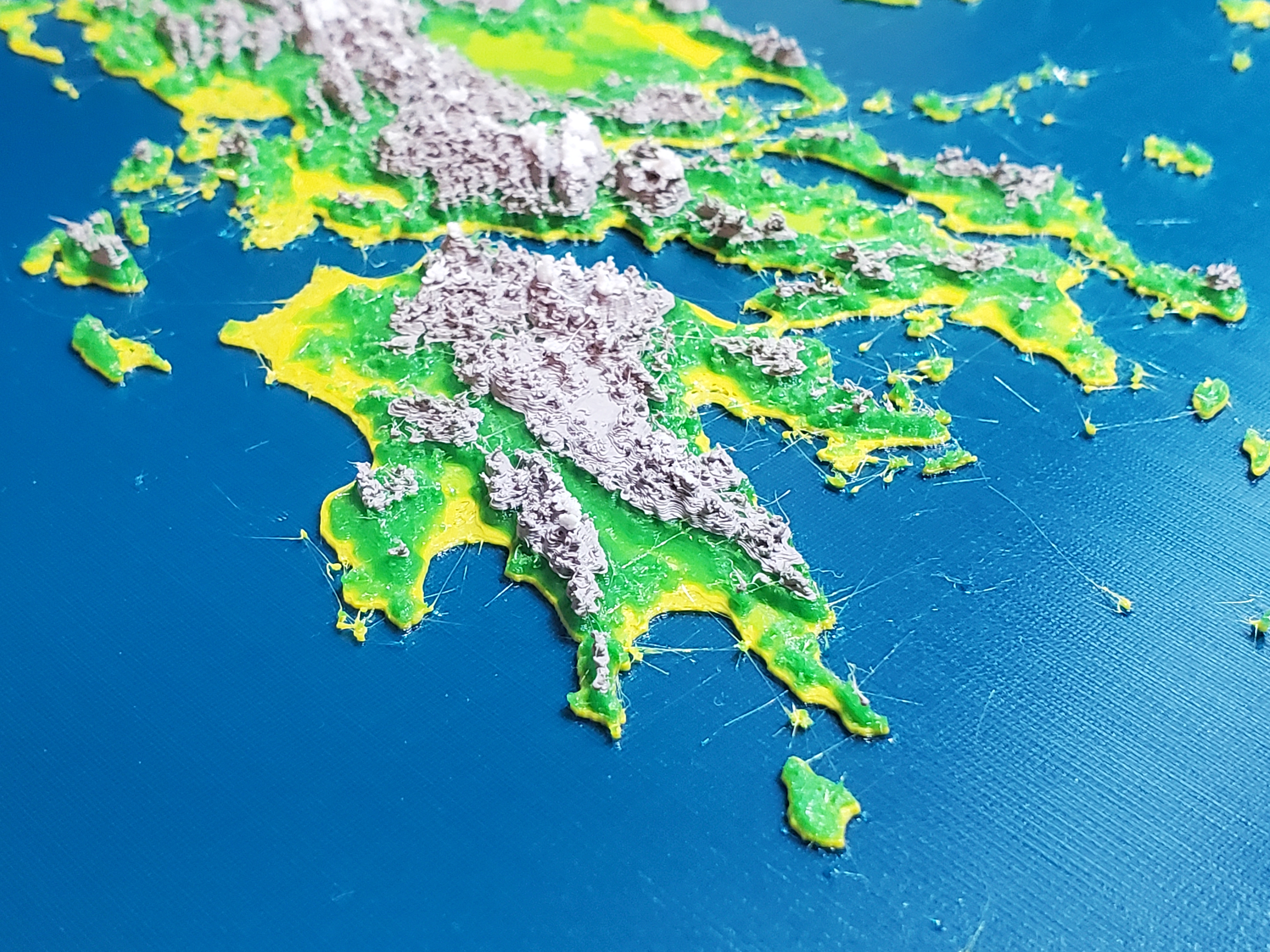 Carte topographique de la Grèce relief