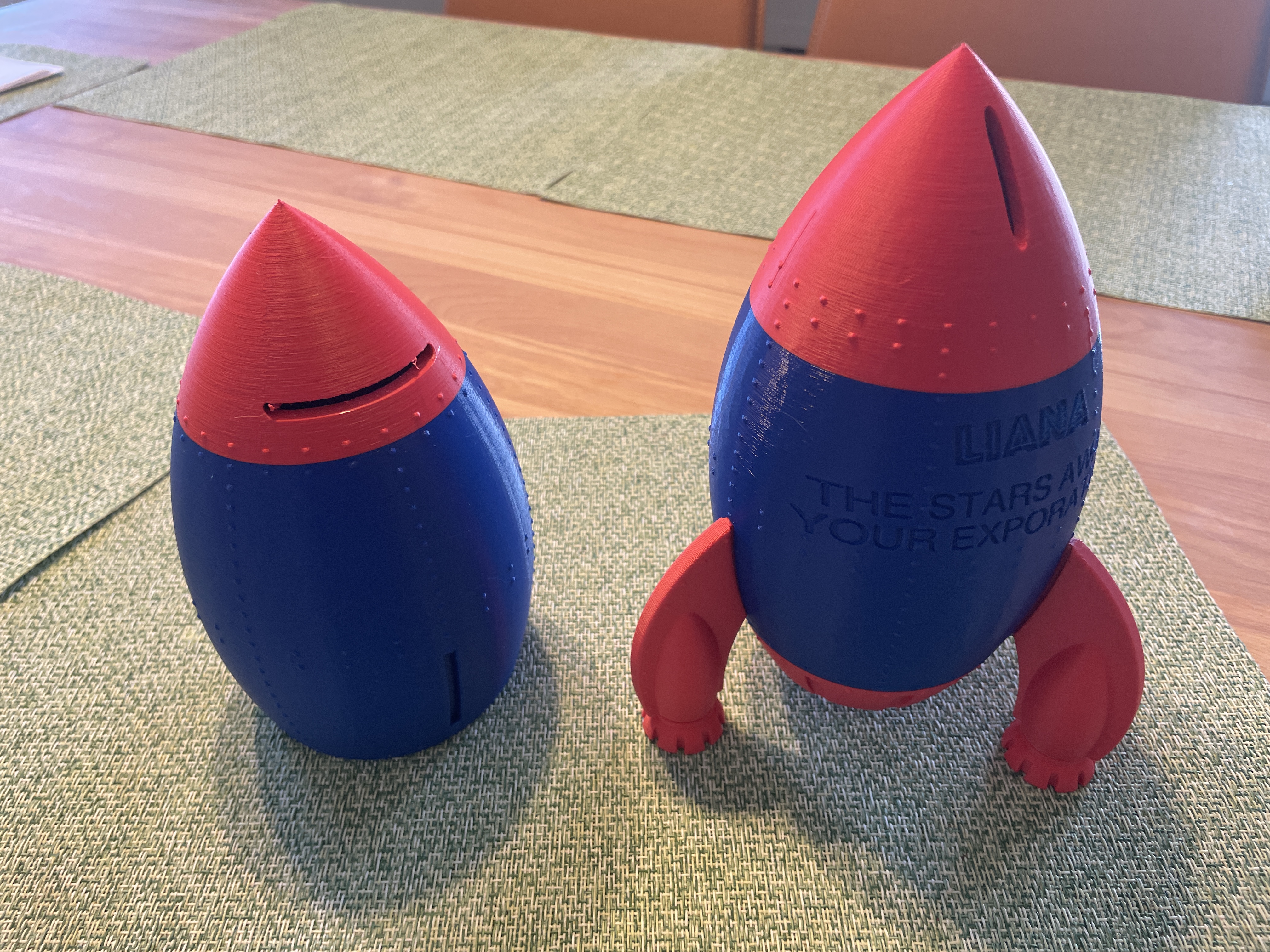 Rocket Ship Money Savings Piggy Bank - Retro Rocket Ship - Body Remix