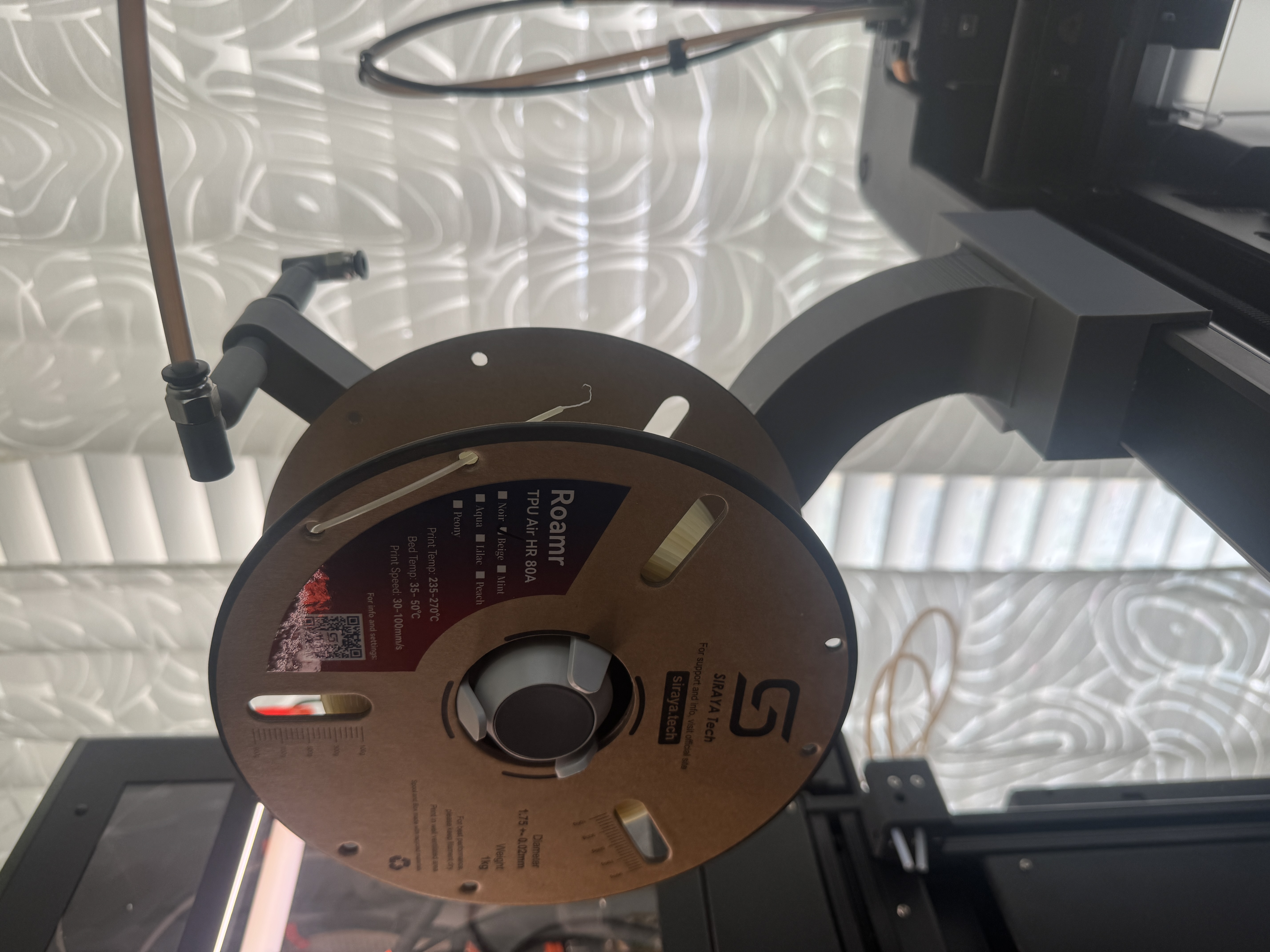 Snapmaker U1 top 2x-spool mount w/ PTFE connectors